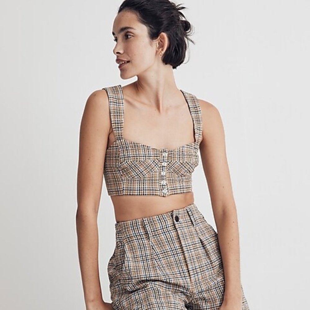 NWT Madewell Gingham Seersucker Sweetheart Bralette